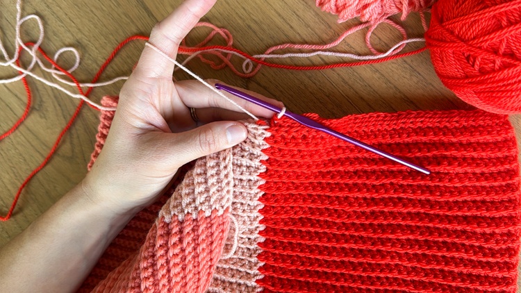 Color Blocked Crochet Beanie // free pattern and video tutorial at www.deliacreates.com