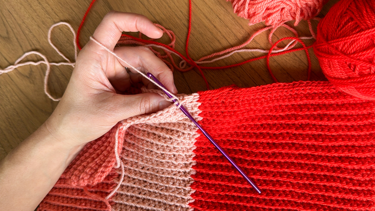 Color Blocked Crochet Beanie // free pattern and video tutorial at www.deliacreates.com