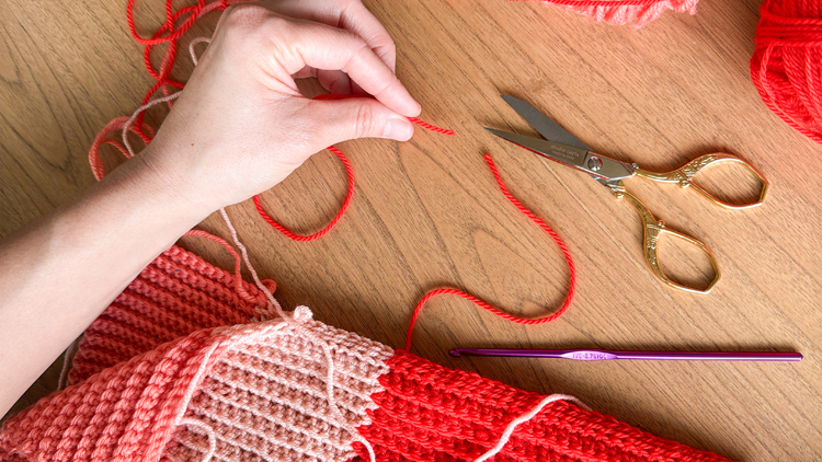 Color Blocked Crochet Beanie // free pattern and video tutorial at www.deliacreates.com
