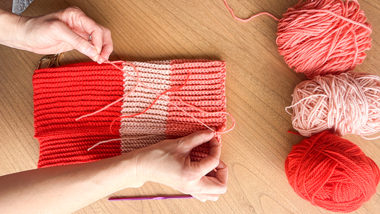 Color Blocked Crochet Beanie // free pattern and video tutorial at www.deliacreates.com
