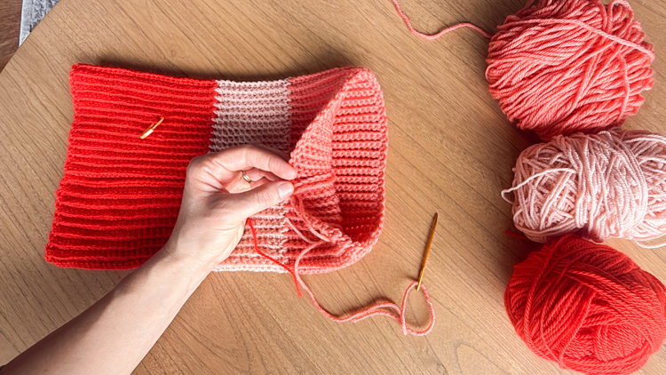 Color Blocked Crochet Beanie // free pattern and video tutorial at www.deliacreates.com