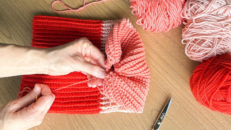 Color Blocked Crochet Beanie // free pattern and video tutorial at www.deliacreates.com