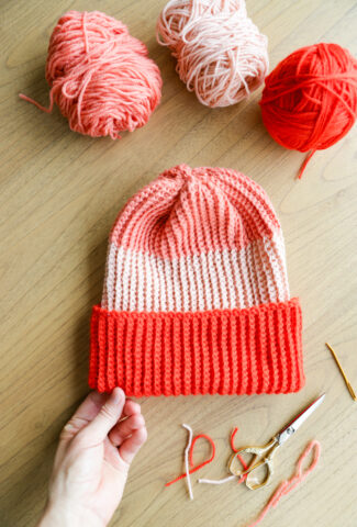 Color Blocked Crochet Beanie // free pattern and video tutorial at www.deliacreates.com